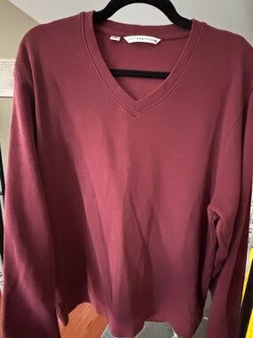 Cutter & Buck Burgundy V-Neck Men's Sweater